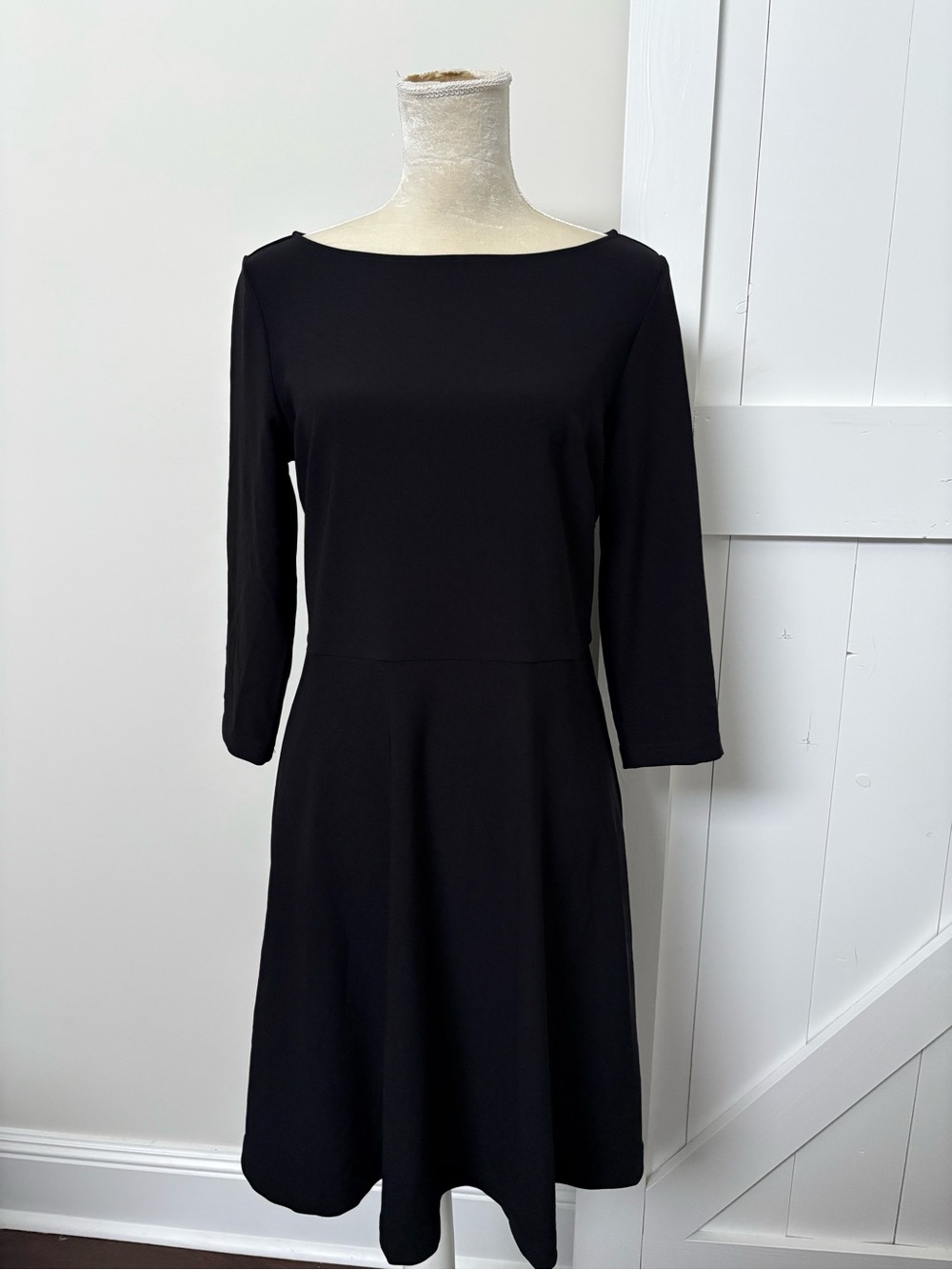 Boston Proper beyond travel fit & flare dress black size M